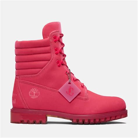 Jimmy Choo X Timberland® 6 Inch Puffer Collar Boot For Men In Pink Timberland