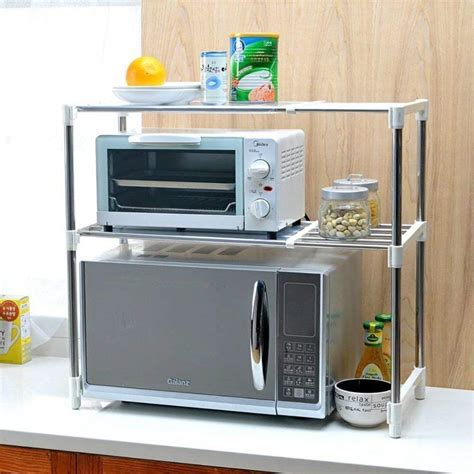 Credly Multipurpose Microwave Oven Stand Stainless Steel Adjustable