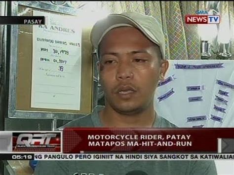 Qrt Motorcycle Rider Patay Matapos Ma Hit And Run Youtube