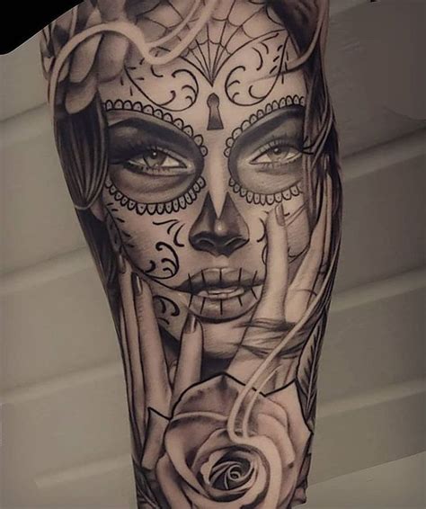 Pure Tattoo Chicano Op Instagram Day Of The Dead By Geirnorth Purotatto Skull Girl