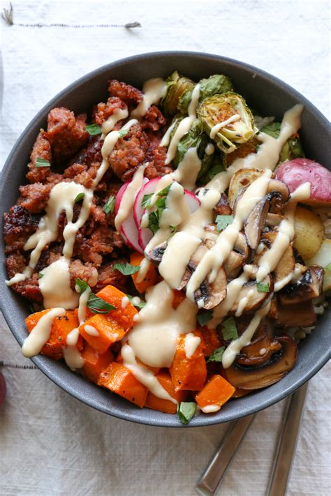 Grain Bowl With Roasted Vegetables And Tahini • Hip Foodie Mom