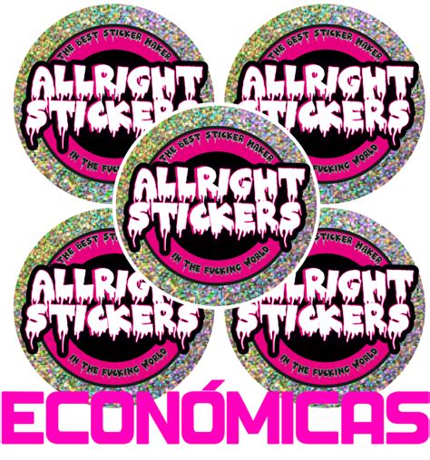 Pegatinas Circulares Vinilo Economico Glitter Allright Stickers