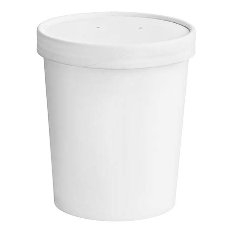 Choice Oz White Double Poly Coated Paper Food Cup With Vented Paper