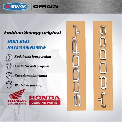 Jual Emblem Scoopy GOLD CHROME 2021 2022 2022 3D Original Honda Kode