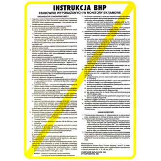 Instrukcja BHP Przy Monitorach Ekranowych PCV 250x350 Z IBN02 P