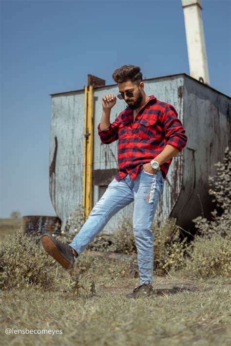 Plaid Shirt Mens Photoshoot Poses Mens Fashion Casual Style Outfit Mens Hairstyle Photography