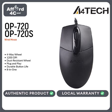 A4Tech OP 720 Optical USB Mouse Black Shopee Philippines