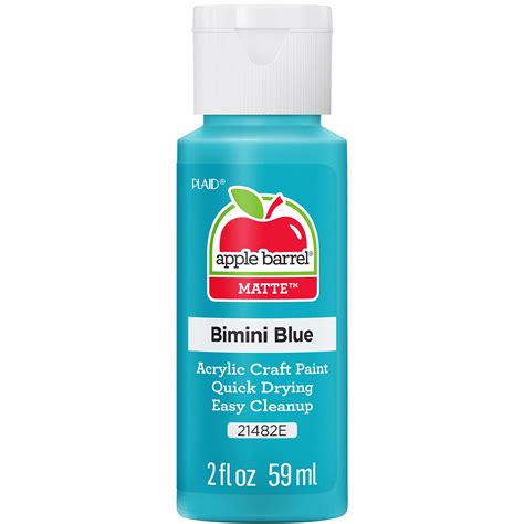 Apple Barrel Acrylic Paint In Assorted Colors 2 Oz 21482 Bimini Blue Bimini Blue 2 For Sale