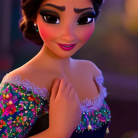 A Beautiful Picture Of A Mexican Disney Princess Masterpiece Black