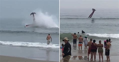 Sunbathers Watch Plane Crash Into Sea And Flip Over At Hampton Beach