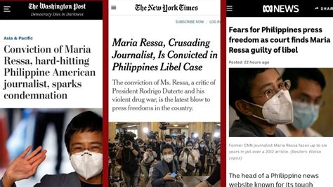 World Headlines On Maria Ressas Cyber Libel Conviction