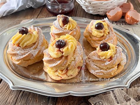 Zeppole Di San Giuseppe Al Forno Con Crema E Amarene