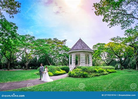 Il Bandstand O Gazebo Presso I Giardini Botanici Di Singapore Immagine