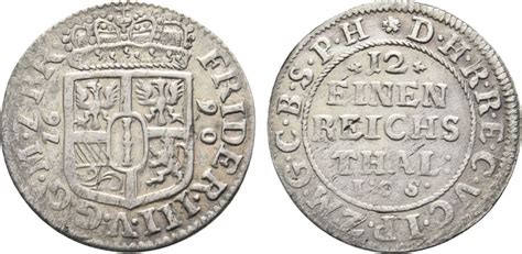 Brandenburg Preußen 1 12 Taler 1690 LCS Berlin Friedrich III 1688 1701