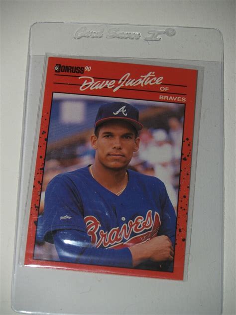 1990 Donruss David Justice Rookie Error Card No Dot In INC 704 Braves