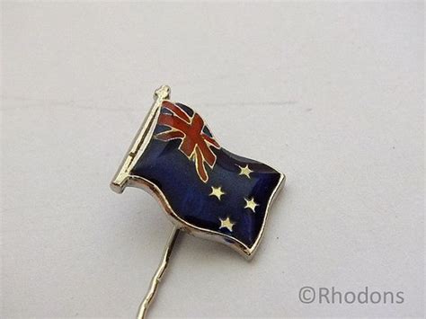 New Zealand Flag Stick Pin Lapel Pin Or Scarf Pin By Rhodons £499 New