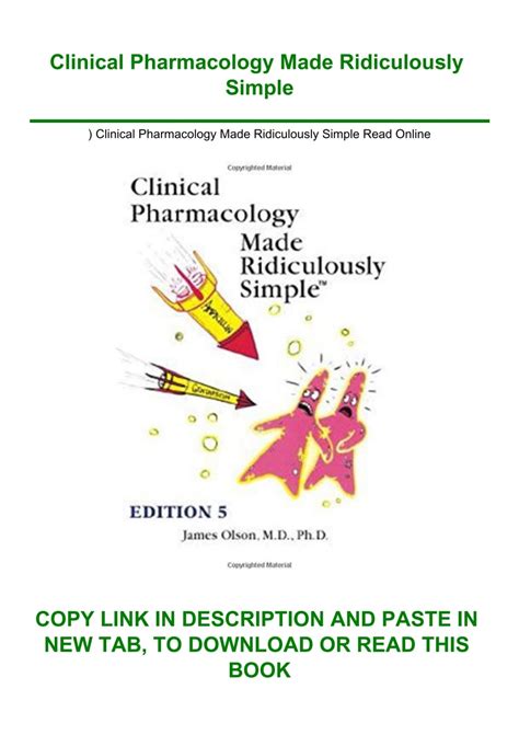 ^DOWNLOAD-PDF) Clinical Pharmacology Made Ridiculously Simple Read Online