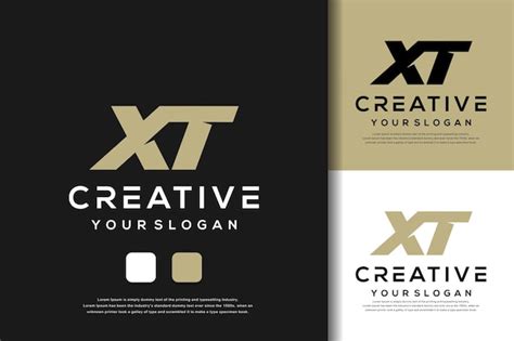 Création De Logo Abstrait Lettre Monogramme Xt Vecteur Premium