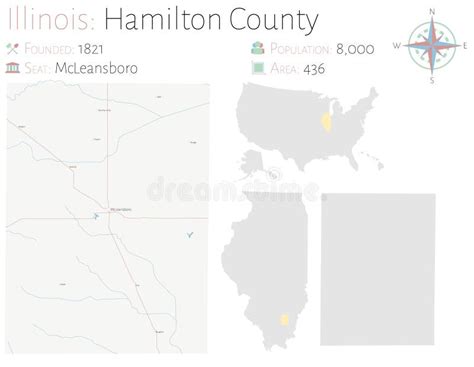 Mapa Del Condado De Hamilton En Illinois Ilustraci N Del Vector