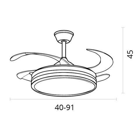 Ventilador de Teto LED Branco 4 Lâminas Transparentes DC 48W 3000 4000