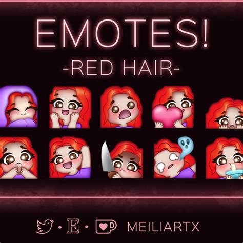 Twitch Emote Redhead Etsy Uk