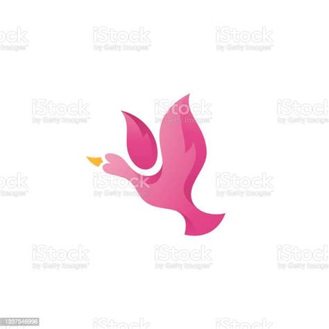 Modern Colorful Flying Soaring Swan Goose Logo Design Stock