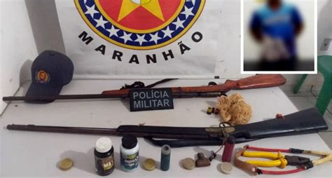 Pol Cia Militar Prende Homem Por Posse De Armas De Fogo Ilegal Em