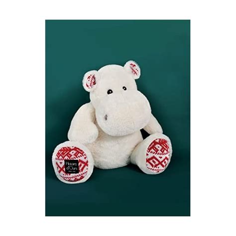 Histoire dOurs Peluche Hippopotame HIPPO Blanc Noël 40 Cm