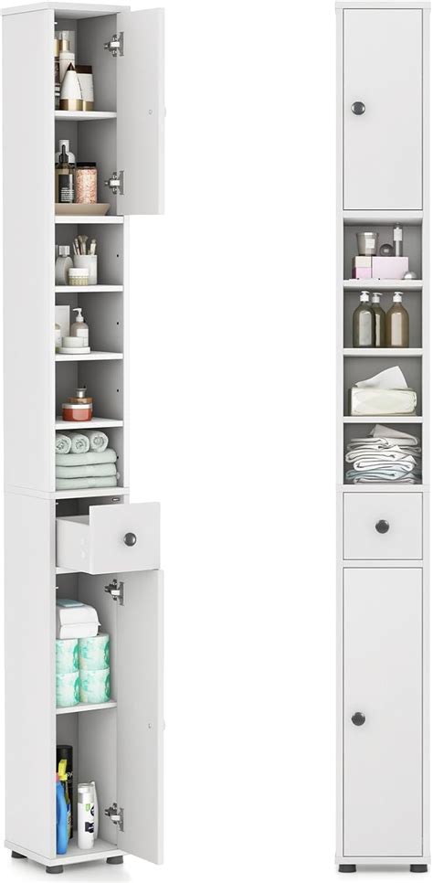 Tangkula Tall Slim Bathroom Storage Cabinet 71 Freestanding Bathroom Cabinet W 2