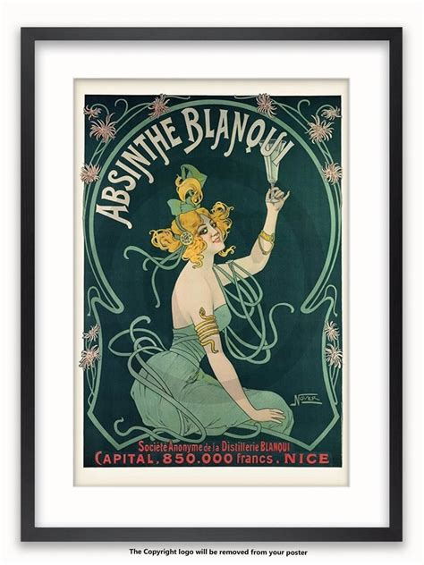 Absinthe Blanqui Vintage Art Poster Etsy Uk