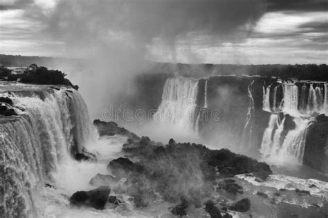 Beautiful Iguazu Falls National Park On Borders Between Brazil