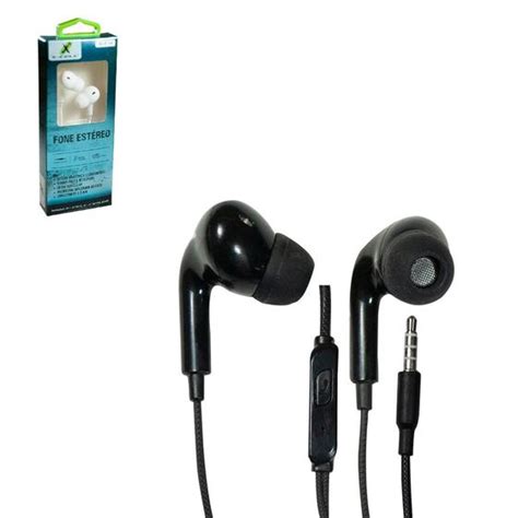 Fone De Ouvido In Ear Estereo Microfone Extra Bass Preto Branco X