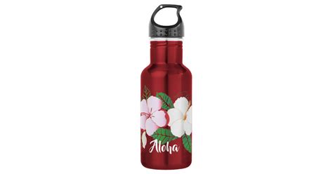 Hibiscus Hawaiian Tropical Floral 532 Ml Water Bottle | Zazzle