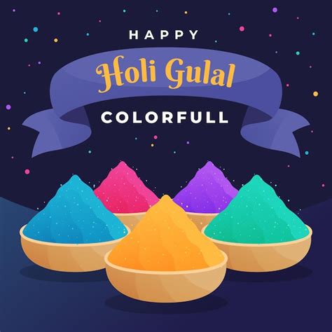 Ilustraci N Colorida De Holi Gulal Vector Gratis