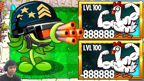 99 Mega Gatling Pea Vs 999 Super Chicken Zombie 100000 Hp Vs All