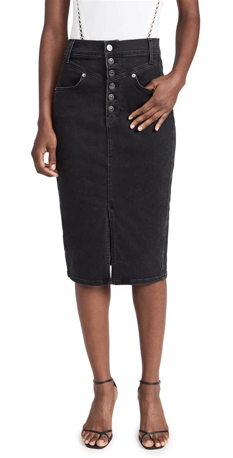 Veronica Beard Herron Denim Midi Skirt Astro Editorialist