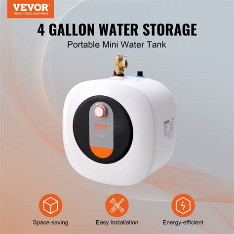 Vevor Electric Mini Tank Water Heater 4 Gallon Tank Hot Water Boiler Storage 1400w Power