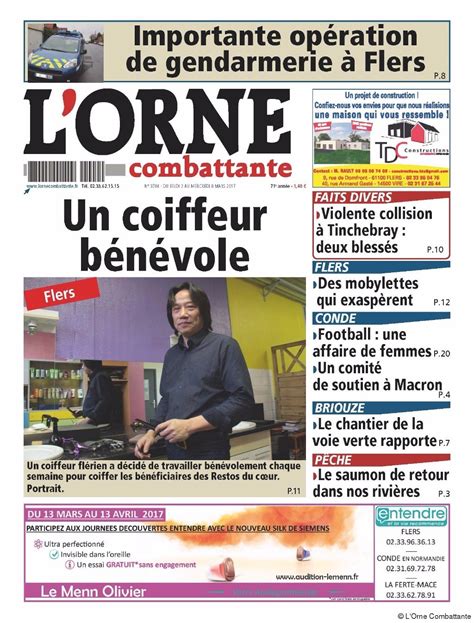 Voici La Une De L Orne Combattante Du Mars L Orne Combattante