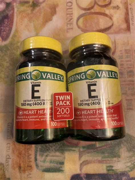 2 Pack Spring Valley Vitamin E 400 IU 100 Softgels Each Total 200ct