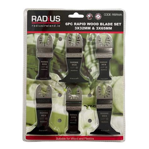 Radius 6 Pce Rapid Wood Blade Set 3 34mm 3 65mm