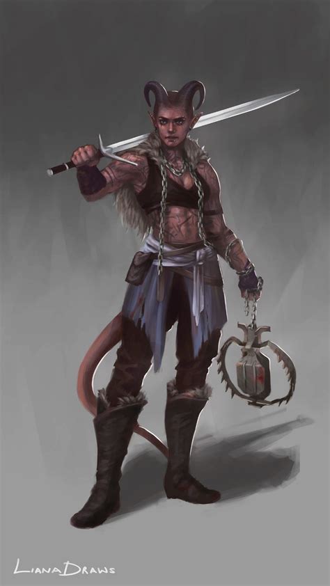 Male Tiefling Barbarian