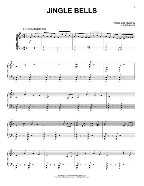 Jingle Bells Jazz Version Piano Solo Print Sheet Music Now