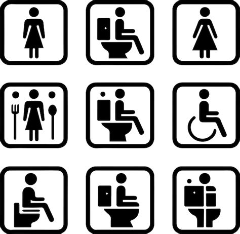 Premium Vector Free Vector Toilet Sign Vector Set Of Toilet Signs