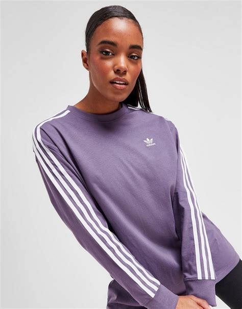 Adidas Originals 3 Stripes Long Sleeve Boyfriend T Shirt Em Jd Sports