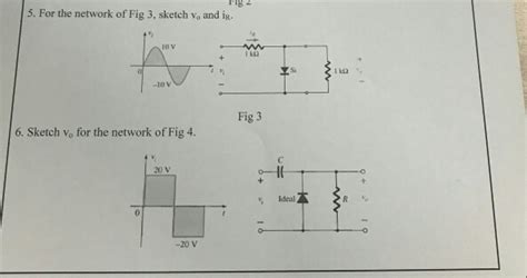 Solved For The Network Of Fig 3 Sketch V 0 And I R Sketch Chegg