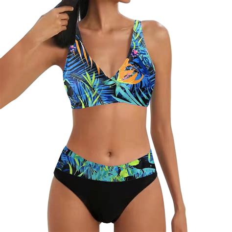 Szxzygs Womens Swimsuits Plus Size Piece Women Bikini Set Two Piece