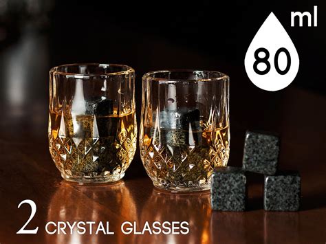 Whiskey Stones T Set 8 Granite Chilling Whisky Rocks 2 Crystal