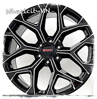 Black Milled Oe Replica Snowflake Rims Fits Gmc Yukon