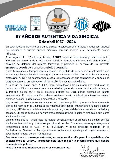 Cr Nica Ferroviaria Apdfa Hoy Cumple A Os De Aut Ntica Vida Sindical