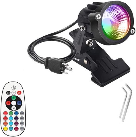 Wefoonlo 1pcs Outdoor 6w Rgb Led Clip On Light Water